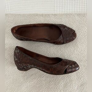 Women’s 90s VINTAGE SESTO MEUCCI Gorgeous Dark Brown weave pattern! Stunning 5.5